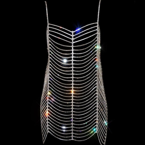 Calishadow | Jewelry | Rhinestone Bodysuit Dress Women Summer Bikini ...